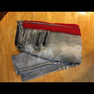 Mens Skinny Jeans With Red Stripe Size 34x32
